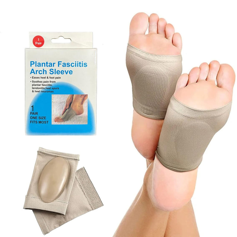 13022 Foot Arch Support For Men Women Medial Arch Support For Flat Feet Correction Sleeve With Cushion Plantar Fasciitis Leg Foot Pain Relief Product Foot Care For Orthopedic Shoes Slippers (1 Pair)